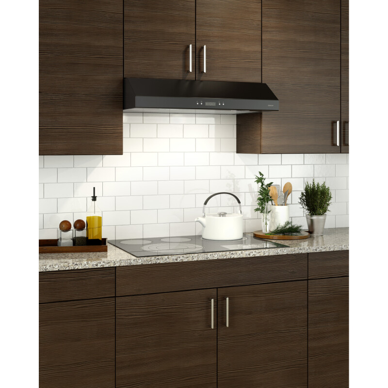 DISCONTINUED- 42-Inch Convertible Under-Cabinet Range Hood w/ Heat Sentry, 400 CFM, Black BCDJ142BL