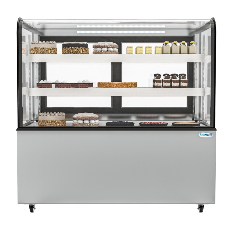 47 in. Dry Bakery Display Case with Front Curved Glass Protection, 14 cu ft BDC13C