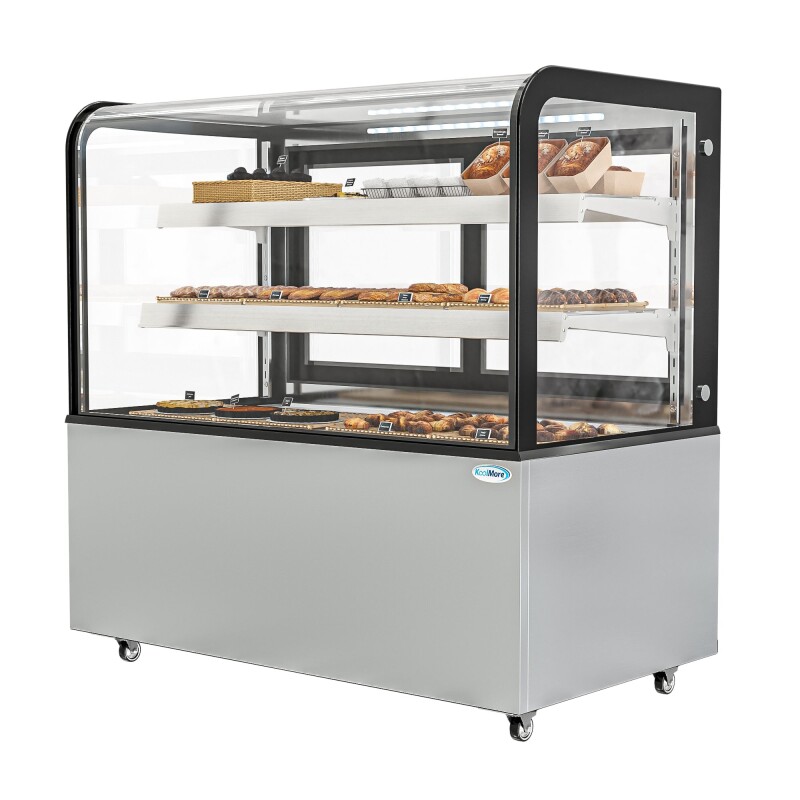 47 in. Dry Bakery Display Case with Front Curved Glass Protection, 14 cu ft BDC13C, product image 10 of 12