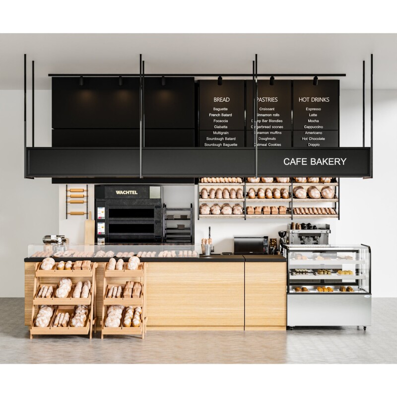 47 in. Dry Bakery Display Case with Front Curved Glass Protection, 14 cu ft BDC13C, product image 12 of 12