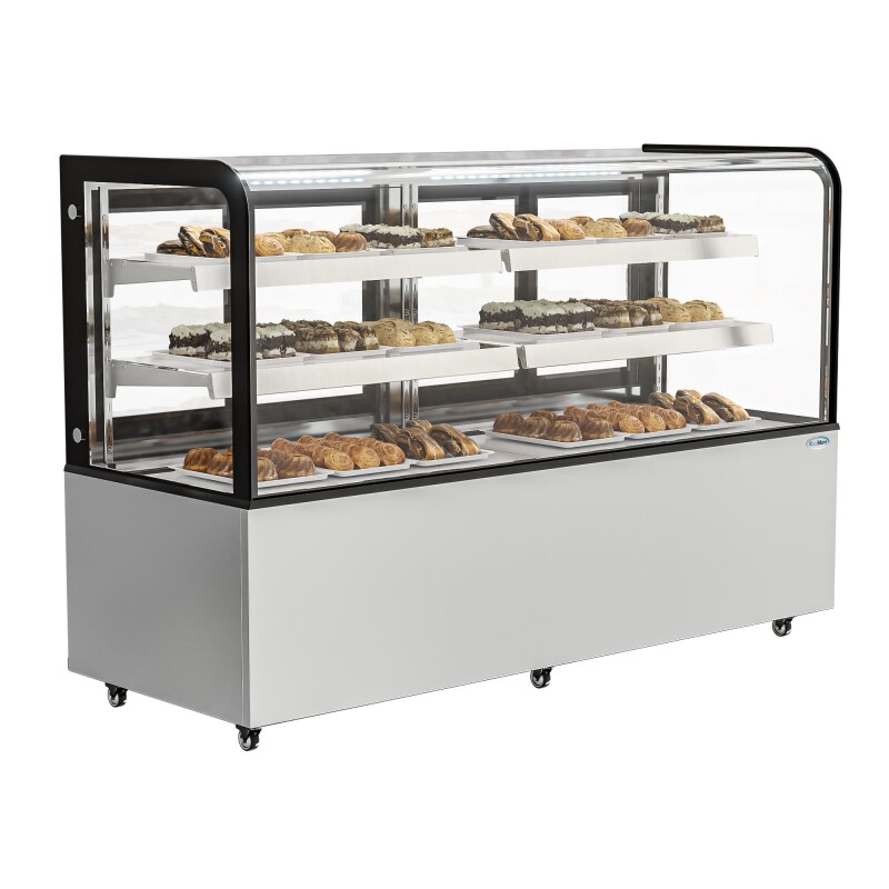 71 in. Dry Bakery Display Case with Front Curved Glass Protection, 20 cu ft BDC20C, product image 10 of 12