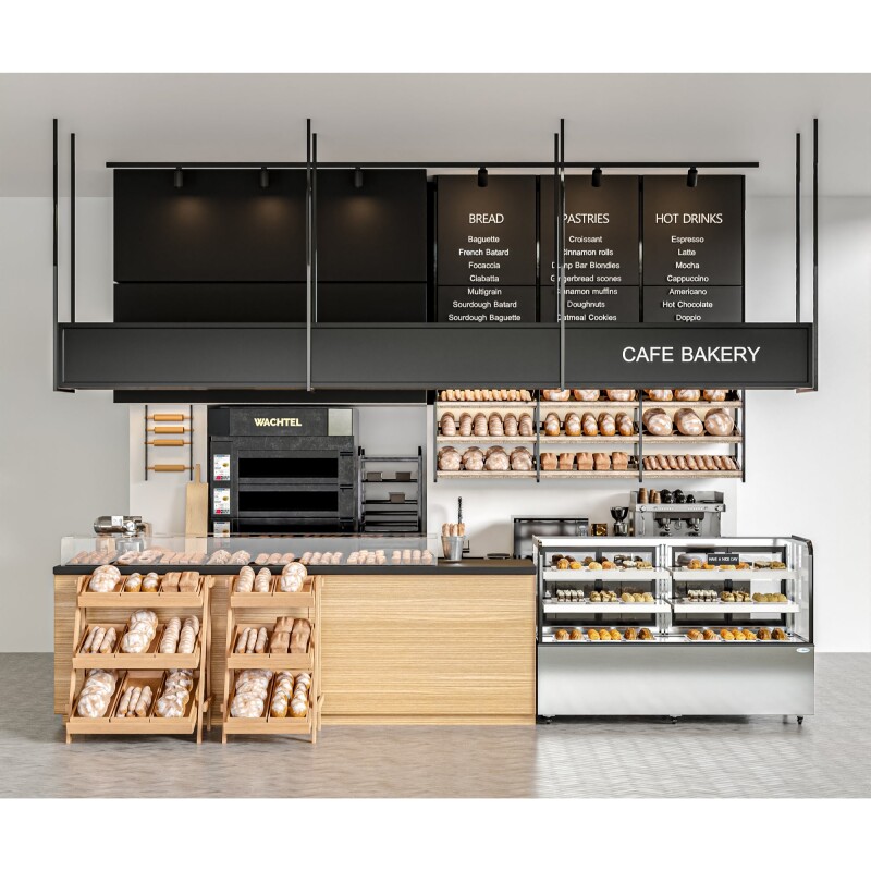 71 in. Dry Bakery Display Case with Front Curved Glass Protection, 20 cu ft BDC20C, product image 11 of 12