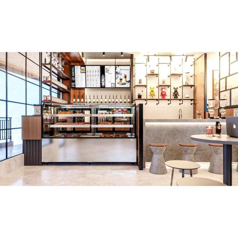 71 in. Dry Bakery Display Case with Front Curved Glass Protection, 20 cu ft BDC20C, product image 12 of 12