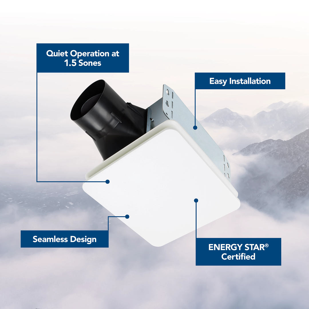 Roomside Series 80 CFM 1.5 Sones Ventilation Fan BE8