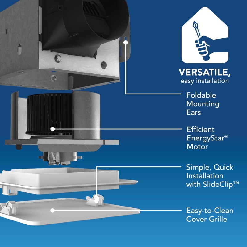 Roomside Series 80 CFM 1.5 Sones Ventilation Fan BE8