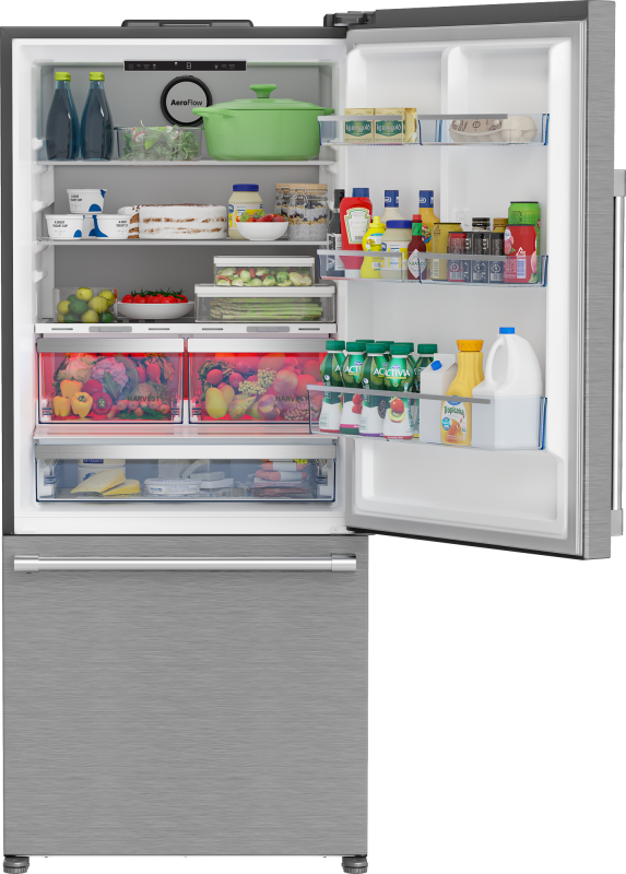 30" Bottom Freezer Refrigerator with HarvestFresh view 4