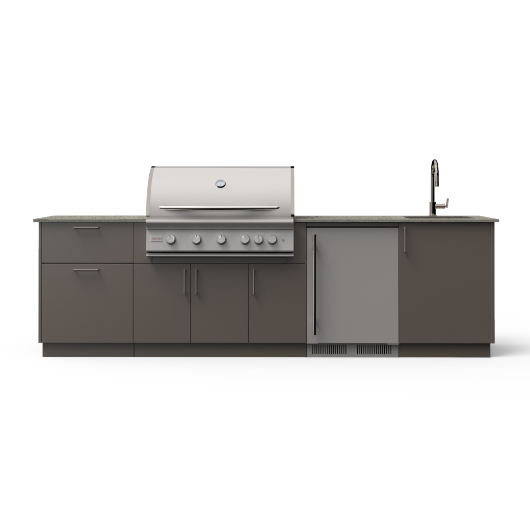 Golden Hour 10-Ft Outdoor Kitchen Island w/ 40-Inch Premium LTE+ BGLDH40GUNAERISLP