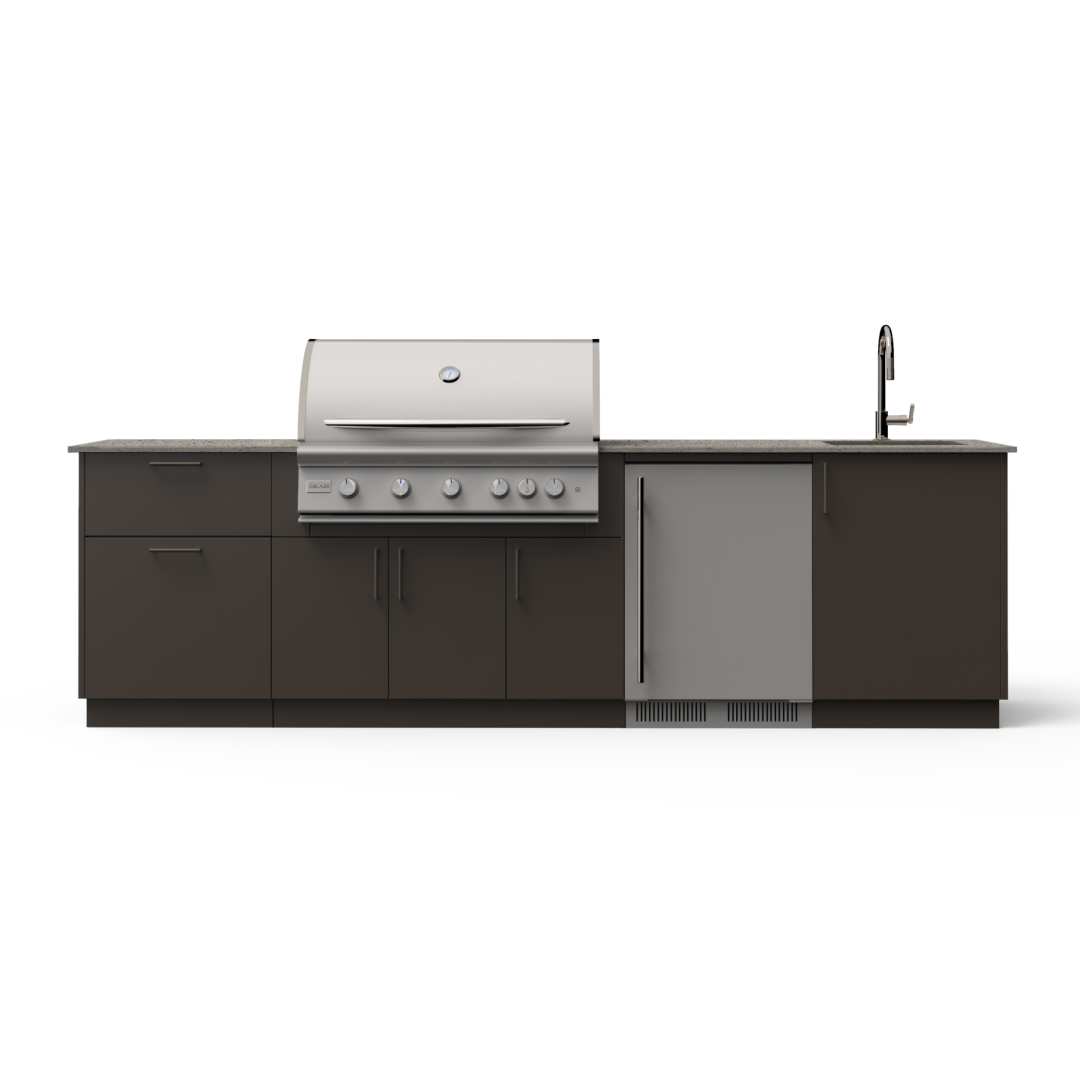 Golden Hour 10-Ft Outdoor Kitchen Island w/ 40-Inch Premium LTE+ BGLDH40GUNAERISNG