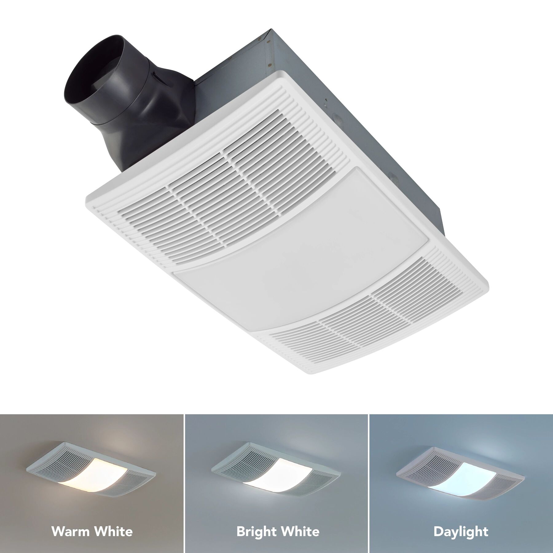 PowerHeat 110 CFM 2.0 Sones Heater Exhaust Fan with CCT LED Lighting BHFLED110
