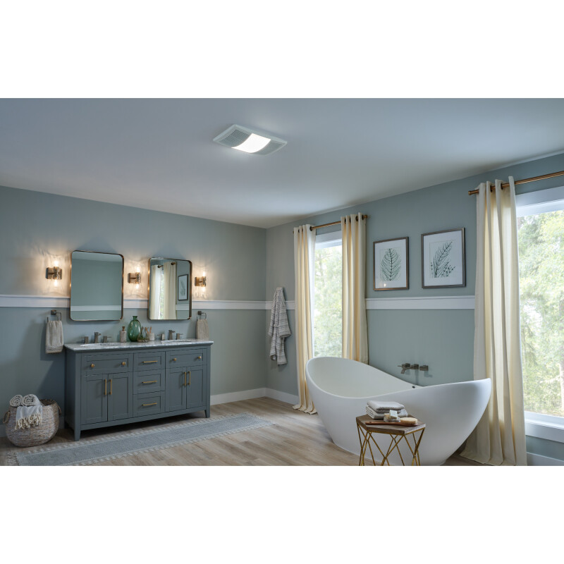 PowerHeat 110 CFM 2.0 Sones Heater Exhaust Fan with CCT LED Lighting BHFLED110