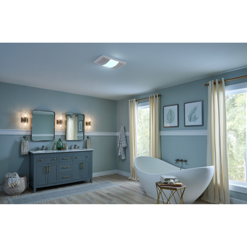 PowerHeat 110 CFM 2.0 Sones Heater Exhaust Fan with CCT LED Lighting BHFLED110