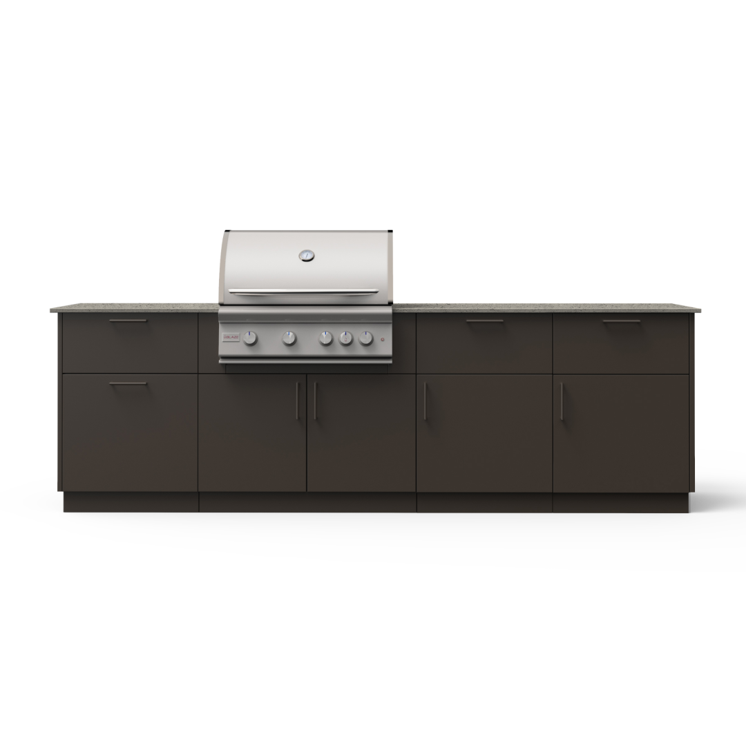 High Noon 10-Ft Outdoor Kitchen Island w/ 32-Inch Premium LTE+ BHINO32BRZAERISNG