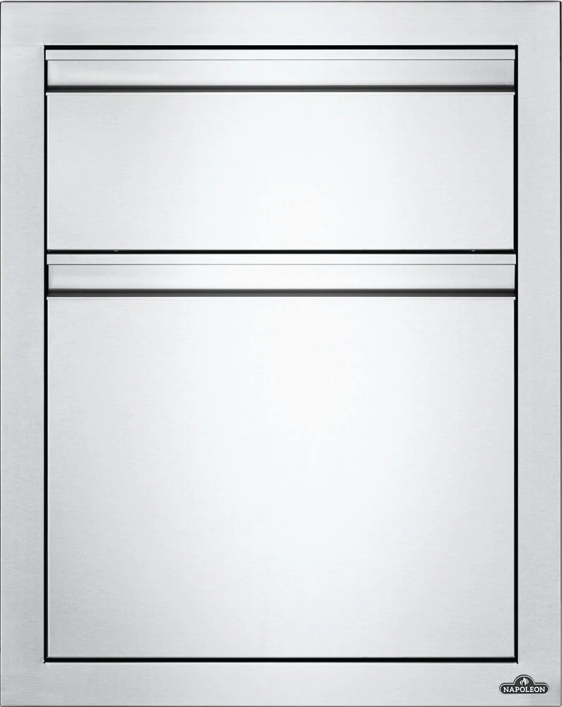 18 x 24 inch Double Drawer: Waste Bin with Waste Bin BI18241W