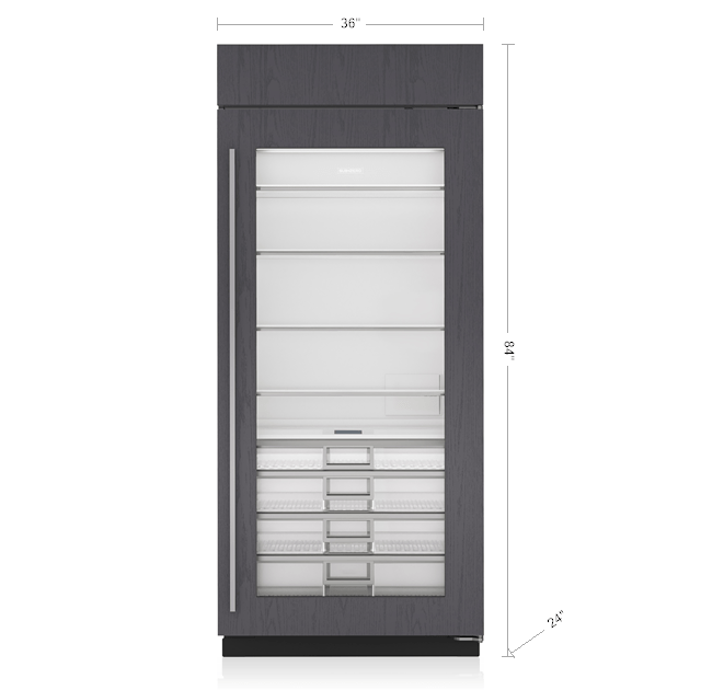 36" Classic Refrigerator with Glass Door - Panel Ready - Left Hinge BI36RGOLH