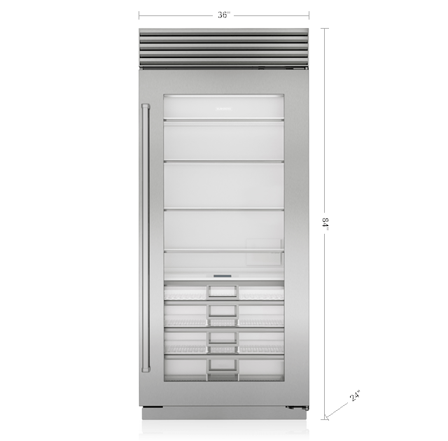 36" Classic Refrigerator with Glass Door BI36RGS