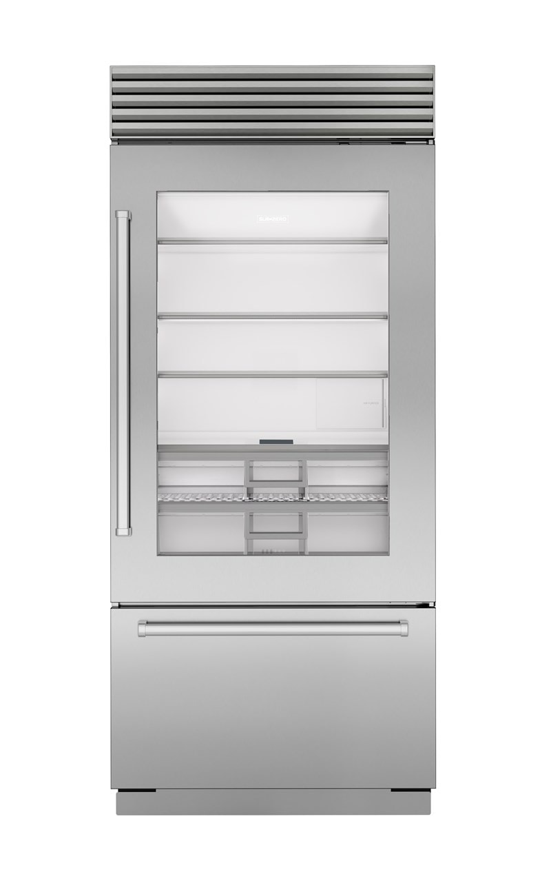 36" Classic Over-and-Under Refrigerator/Freezer with Glass Door - Left Hinge BI36UGSPHLH