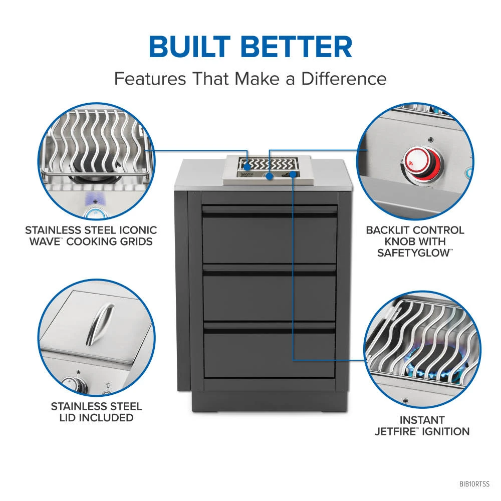 Built-in 700 Series Single Range Top Burner with Stainless Steel Cover BIB10RTPSS