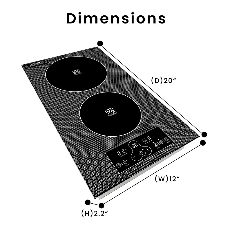 12 Inch Built-In/Freestanding 2 Burner VERTICAL Induction Cooktop 110V BIC122CCED, product image 2 of 15