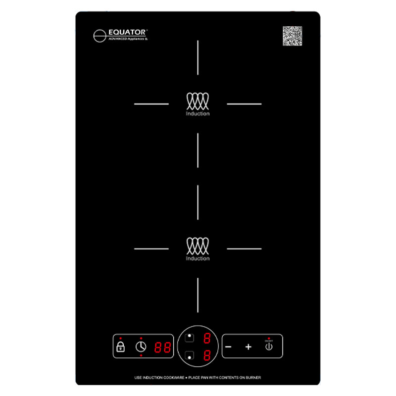 13 inch VERTICAL 2-BURNER Induction Cooktop 9 POWER Built in/Freestand 110V BIC132