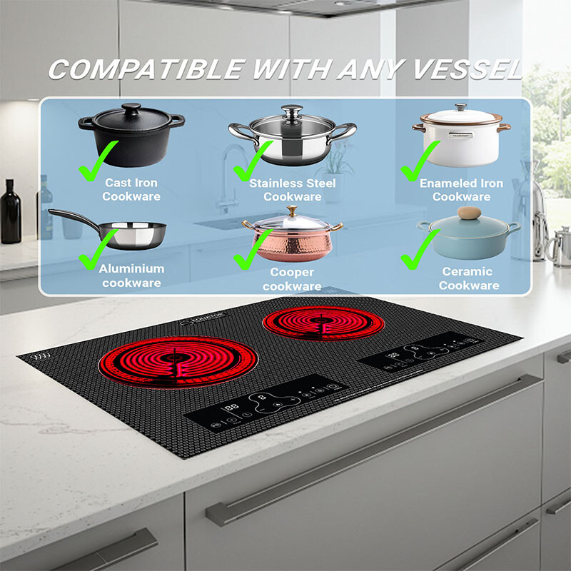 20inch Built-In/Freestanding 2 Burner HORIZONTAL Induction Cooktop 110V BIC202CCED, product image 9 of 19