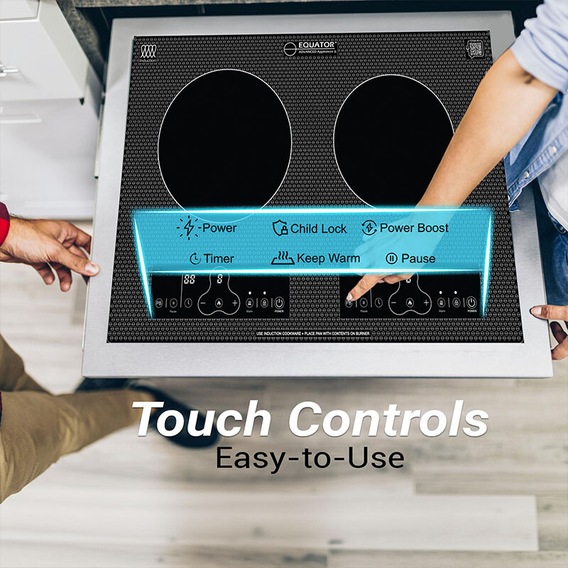 20inch Built-In/Freestanding 2 Burner HORIZONTAL Induction Cooktop 110V BIC202CCED, product image 10 of 19