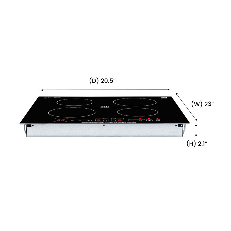 24 inch Built-In 4 Burner Induction Cooktop 9 Level POWER BOOST 220V BIC244, product image 5 of 11