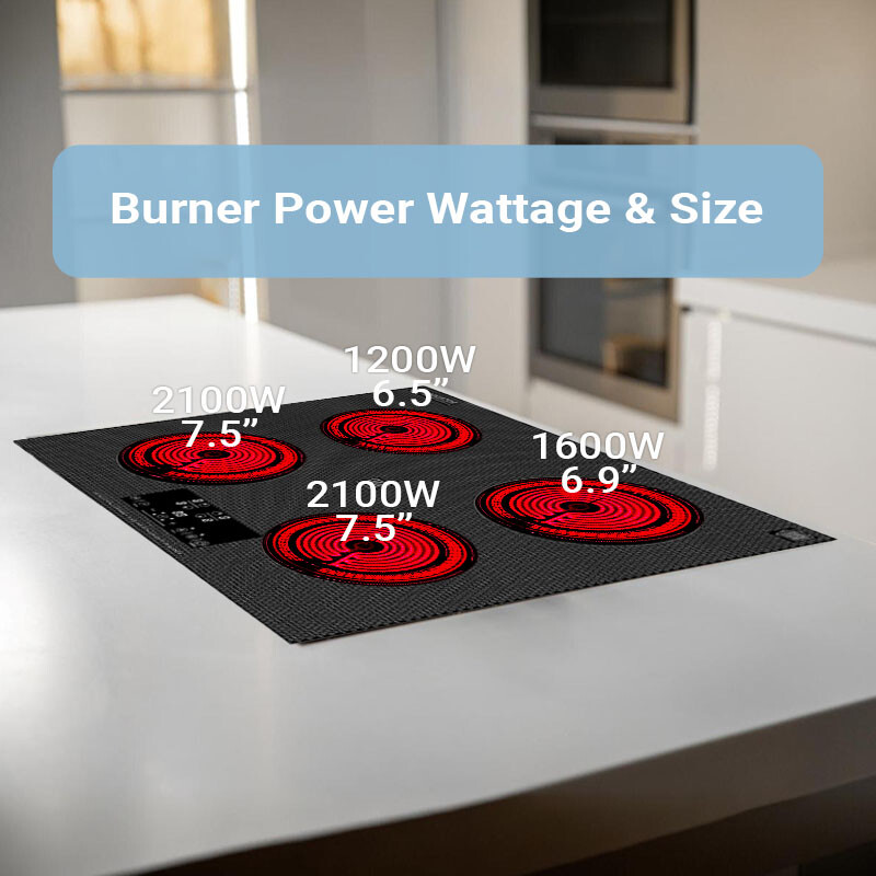 24 inch Built-In 4 Burner Induction Cooktop POWER BOOST Keep Warm 240V 7400W BIC244CCED, product image 11 of 19