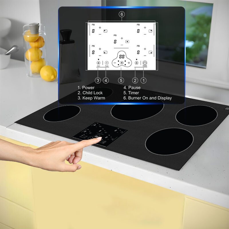 36 inch Built-In 5 Burner Induction Cooktop POWER BOOST Keep Warm 240V/9600W BIC365CCED, product image 11 of 21