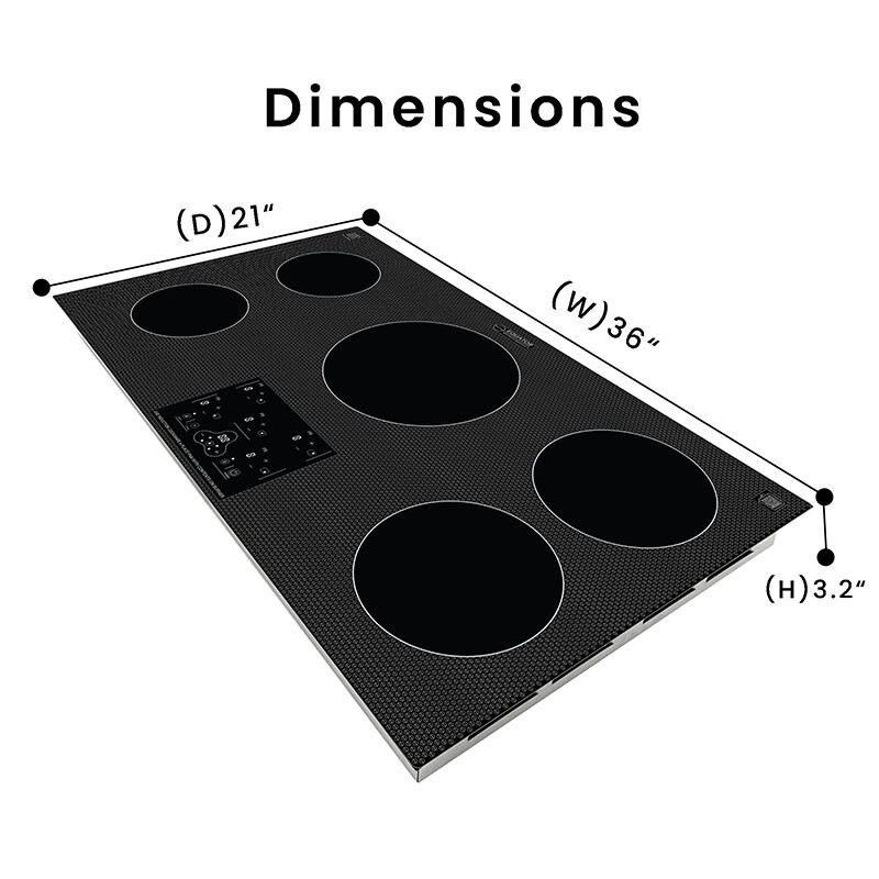 36 inch Built-In 5 Burner Induction Cooktop POWER BOOST Keep Warm 240V/9600W BIC365CCED, product image 16 of 21