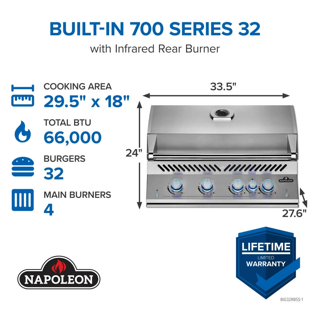 Built-In 700 Series 32 with Infrared Rear Burner BIG32RBNSS1