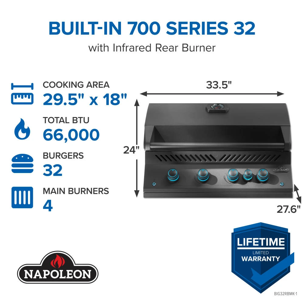 Built-In 700 Series 32 with Infrared Rear Burner BIG32RBPMK1