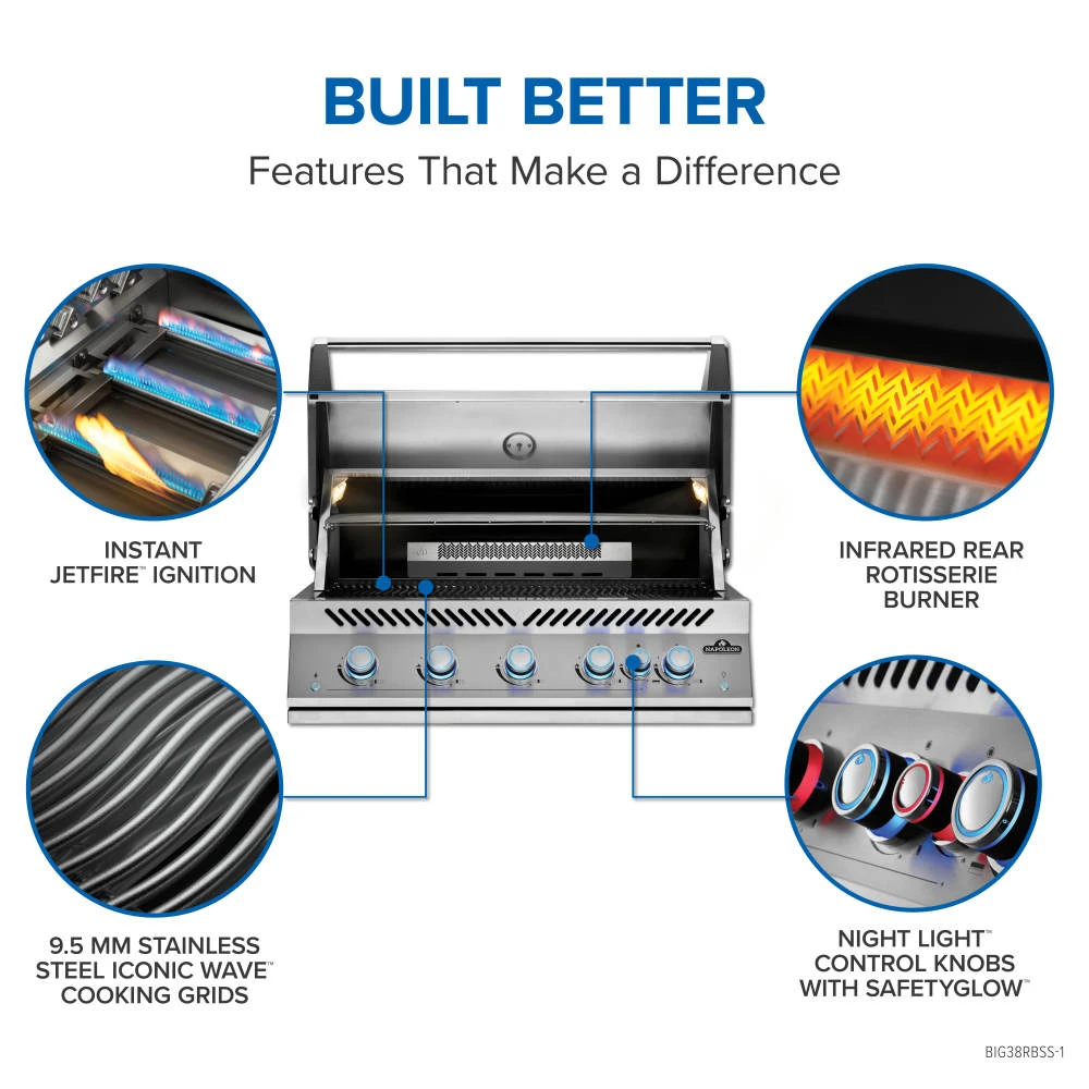 Built-In 700 Series 38 with Infrared Rear Burner BIG38RBPSS1