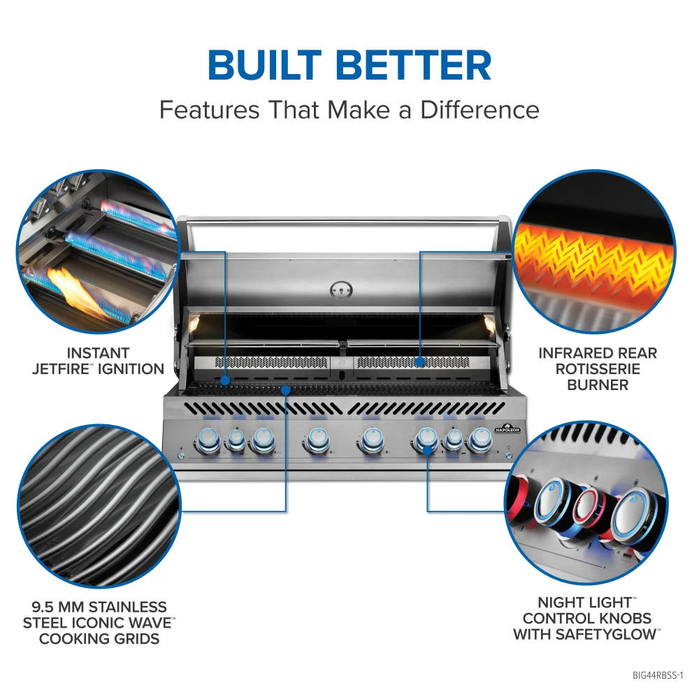 Built-In 700 Series 44 with Dual Infrared Rear Burners BIG44RBNSS1