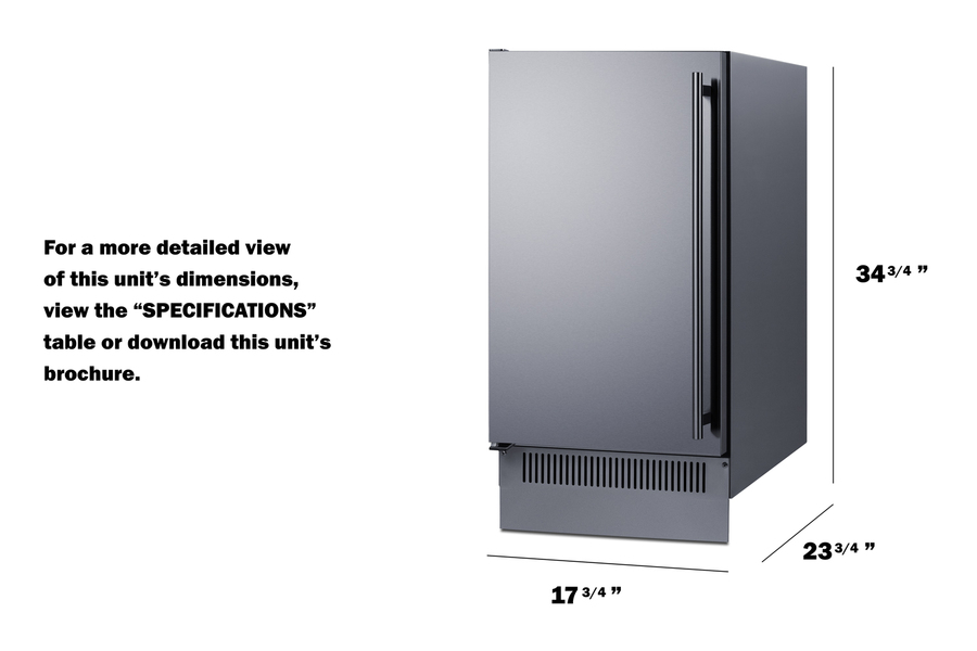 18" Wide Clear Icemaker BIM182LHD