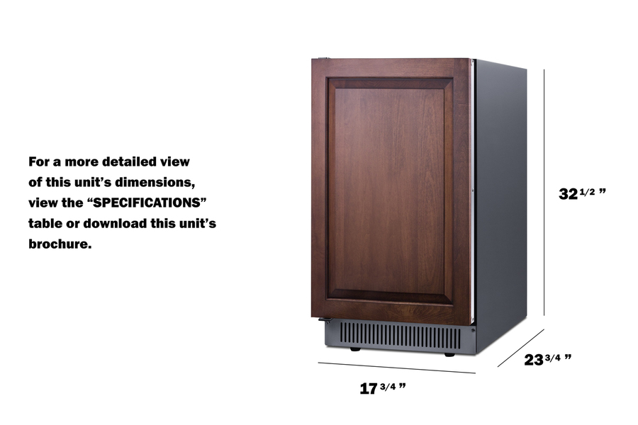 18" Wide Clear Outdoor Icemaker, ADA Compliant (Panel Not Included) BIM182OSADAIFLHD