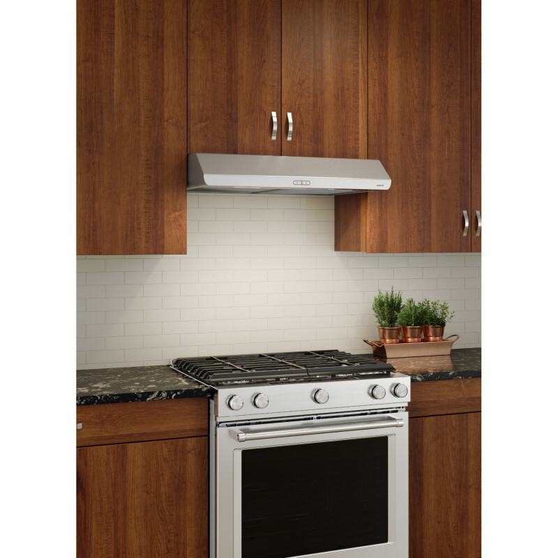 30-Inch Under-Cabinet Convertible Range Hood w/ Charcoal Filters & Cord Kit, 375 Max Blower CFM BKDF130SSK