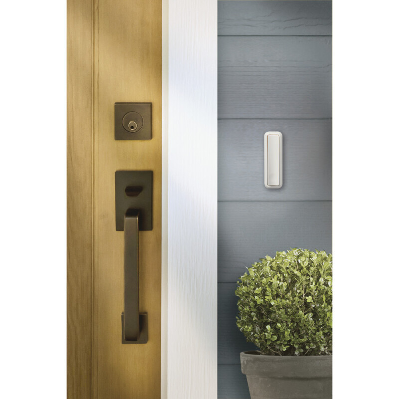 Line Voltage Wired Doorbell  w/ Kinetic Wireless Pushbutton Builder Kit BKL340KWH
