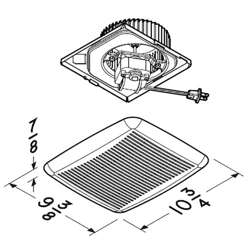 Broan-NuTone QuicKit Bath Fan Replacement Motor and Cover/Grille, 60 CFM BKR60