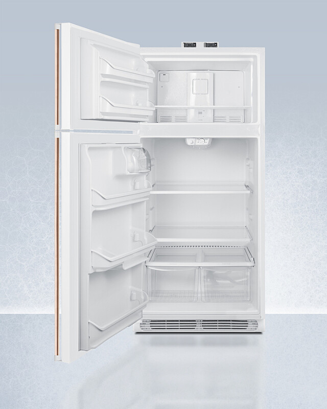30" Wide Break Room Refrigerator-Freezer with Antimicrobial Pure Copper Handle BKRF18WCPLHD