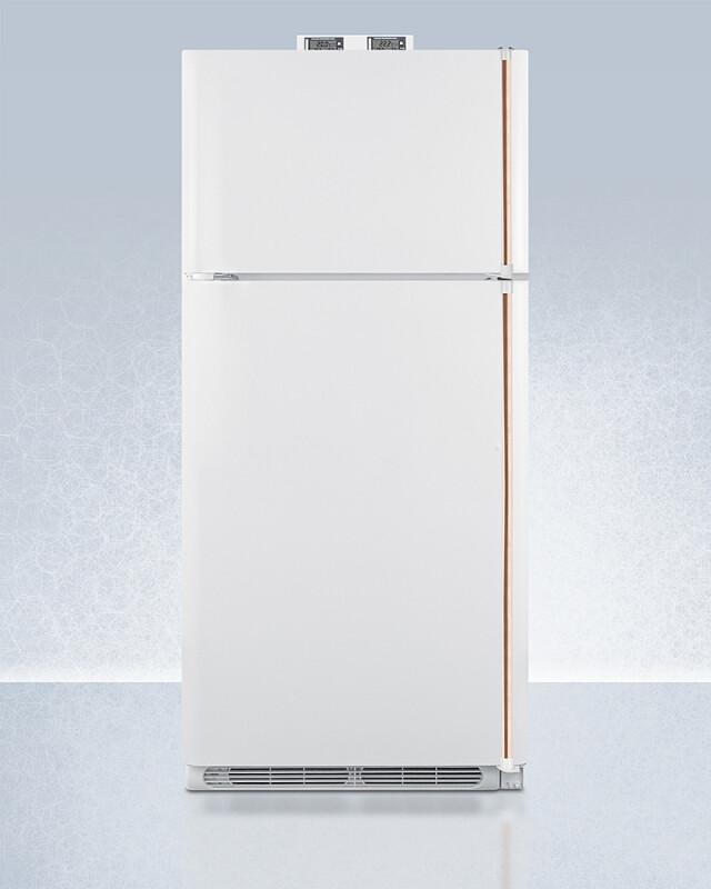 30" Wide Break Room Refrigerator-Freezer with Antimicrobial Pure Copper Handle BKRF18WCPLHD