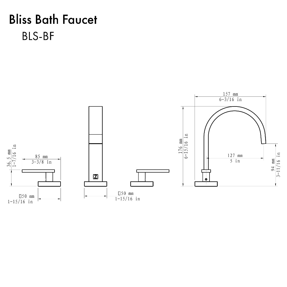 Autograph Edition Bliss Widespread Bath Faucet In Matte Black BLSBFMB