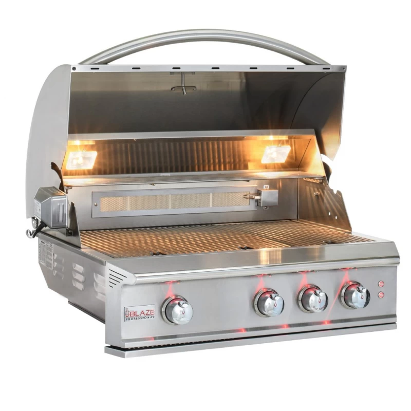 Professional LUX 34-Inch 3 Burner Built-In Gas Grill With Rear Infrared Burner BLZ3PROLP