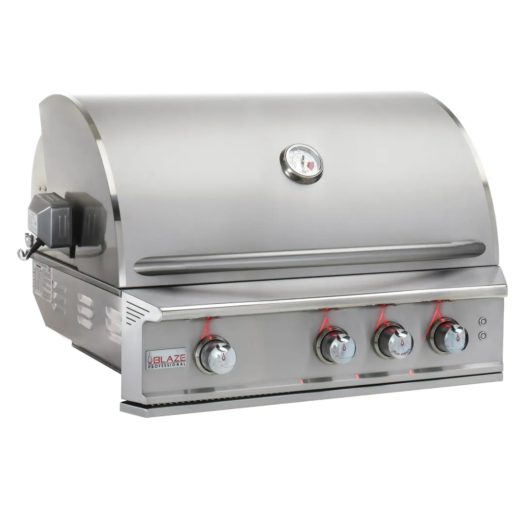 Professional LUX 34-Inch 3 Burner Built-In Gas Grill With Rear Infrared Burner BLZ3PRONG