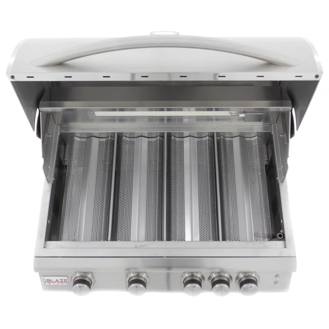 32-Inch 4-Burner LTE Gas Grill with Rear Burner and Built-in Lighting System BLZ4LTE2LP
