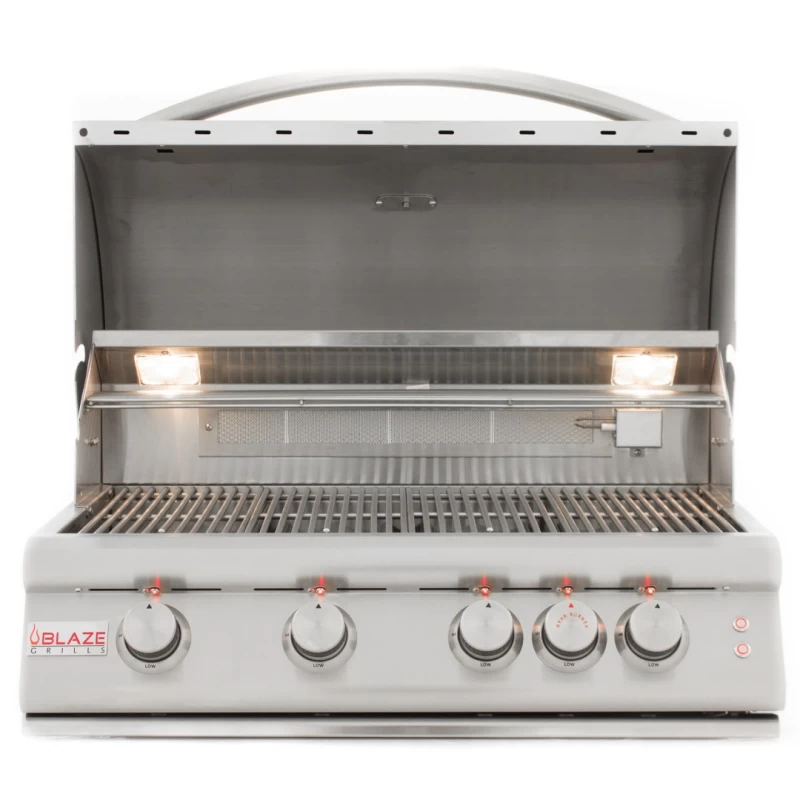 32-Inch 4-Burner LTE Gas Grill with Rear Burner and Built-in Lighting System BLZ4LTE2LP