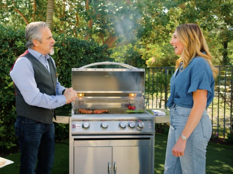 32-Inch 4-Burner LTE Gas Grill with Rear Burner and Built-in Lighting System BLZ4LTE2LP