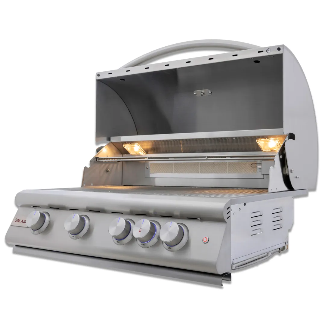 32-Inch 4-Burner Premium LTE+ Gas Grill with Rear Burner and Built-in Lighting System BLZ4LTE3NG