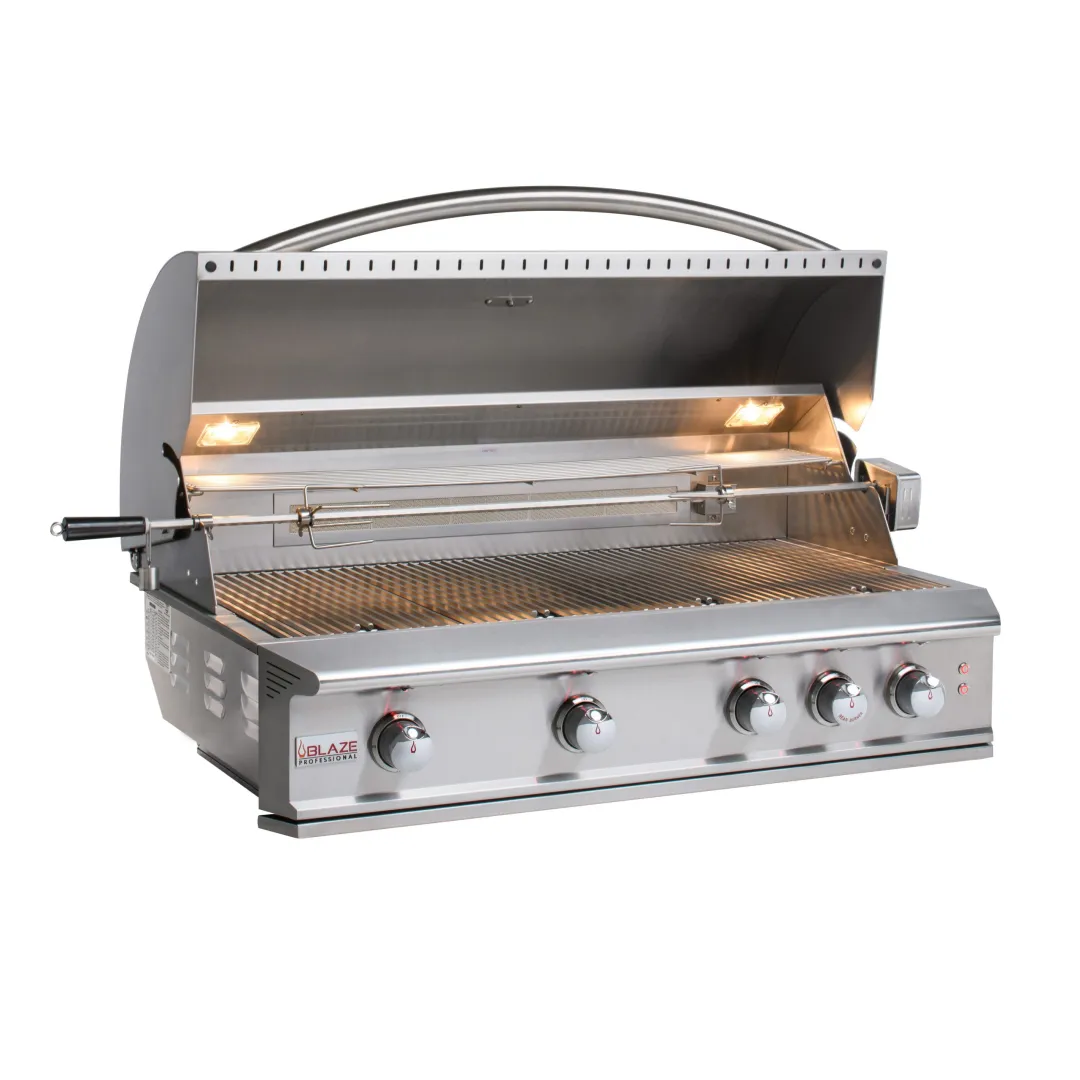 Professional 44-Inch 4 Burner Built-In Gas Grill With Rear Infrared Burner BLZ4PROLP