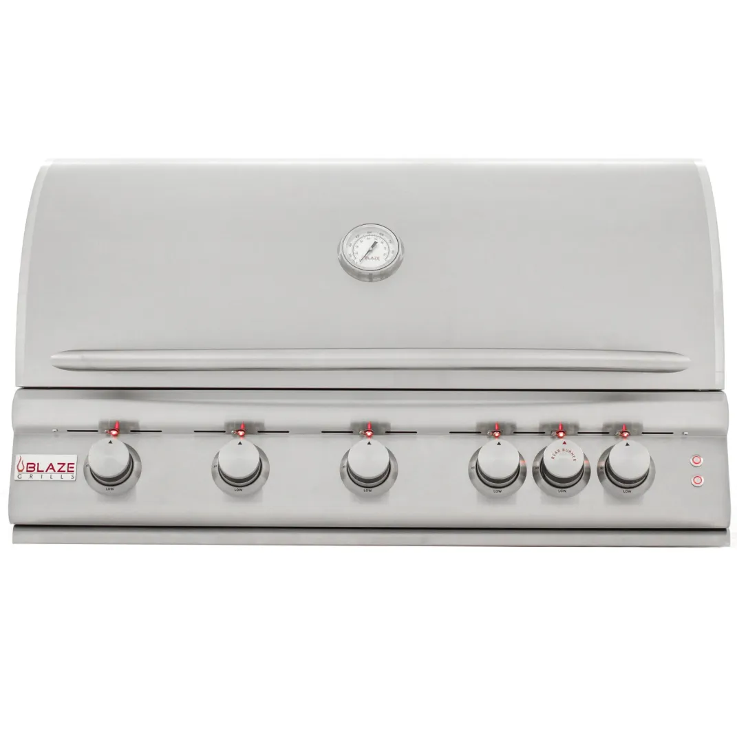 40-Inch 5-Burner LTE Gas Grill with Rear Burner and Built-in Lighting System BLZ5LTE2LP
