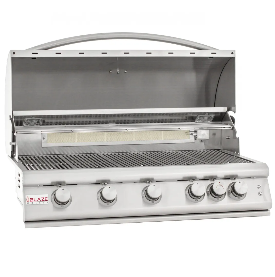 40-Inch 5-Burner LTE Gas Grill with Rear Burner and Built-in Lighting System BLZ5LTE2LP